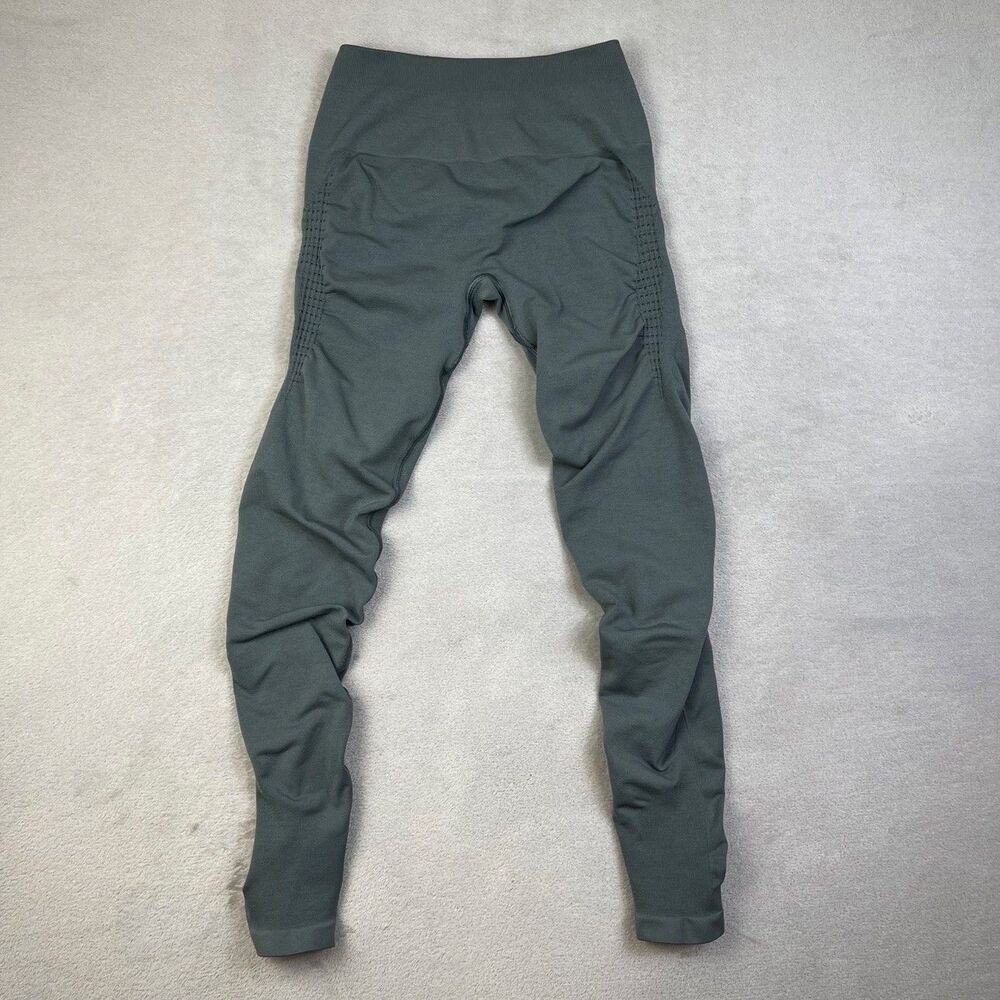 Alphalete Amplify Leggings Womens Small Green Seamless High Waist Scrunch